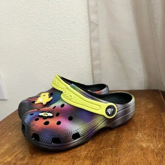 Crocs Classic Clogs Primary Rainbow Tie Dye Kids Clogs Size Childrens 7 Pokémon - Picture 7 of 10
